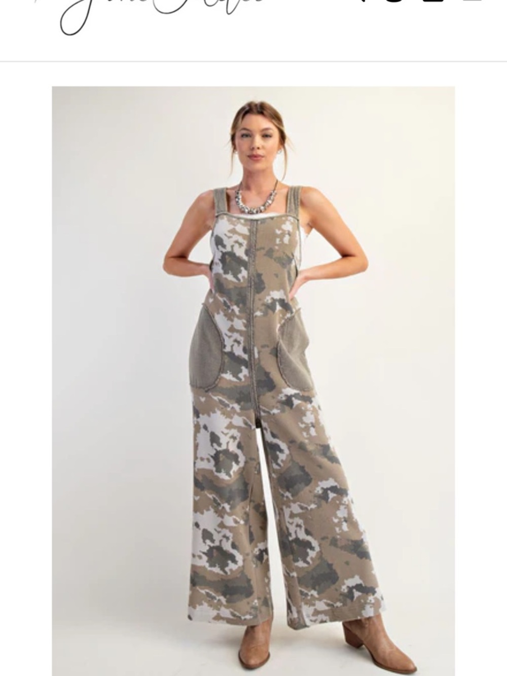 Olive Camo Knit Sleeveless Jumpsuit